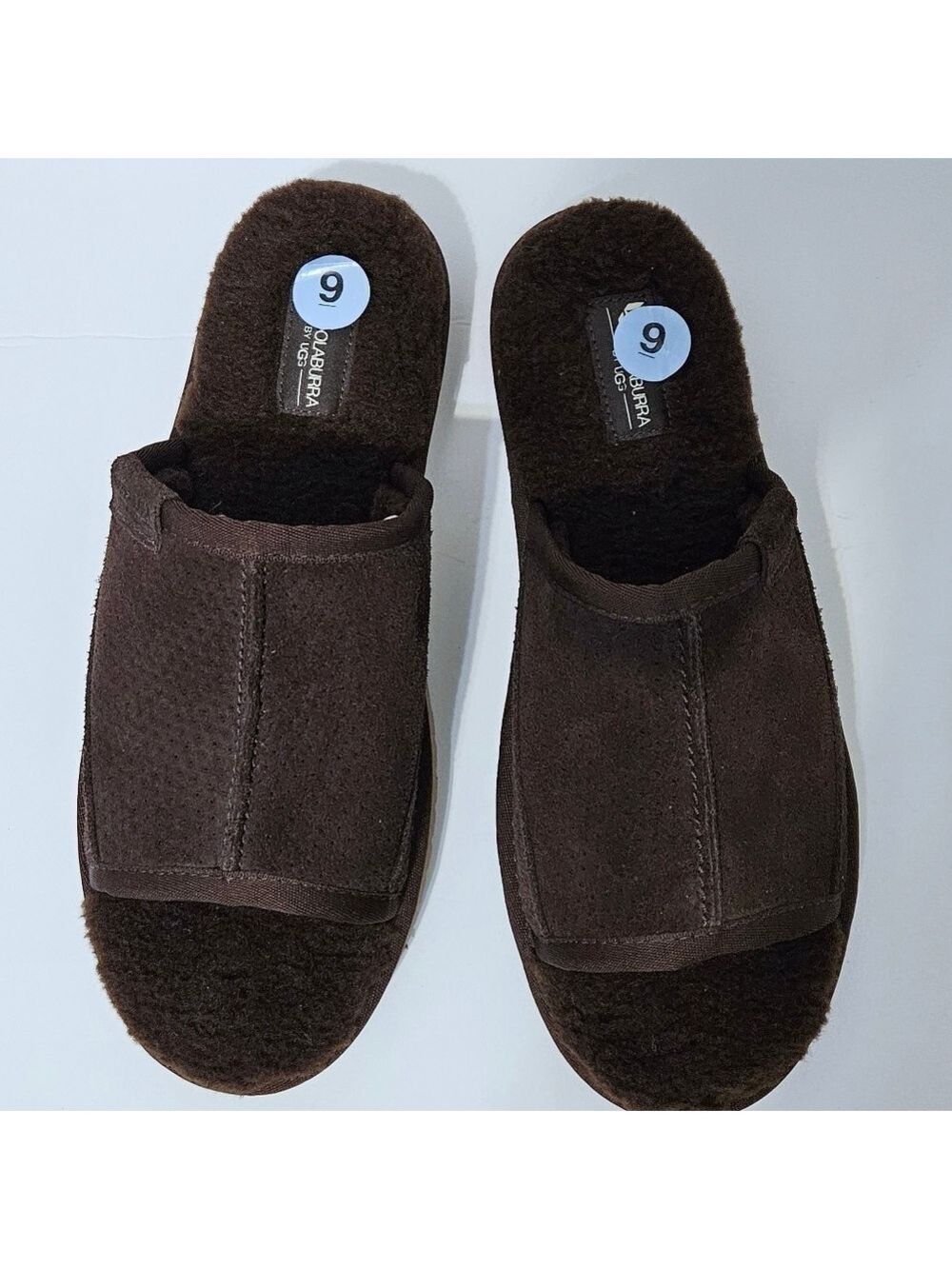 NWOT Koolaburra By Ugg Dawsen Men's Brown Leather Slippers Sz 9 - Picture 3 of 7